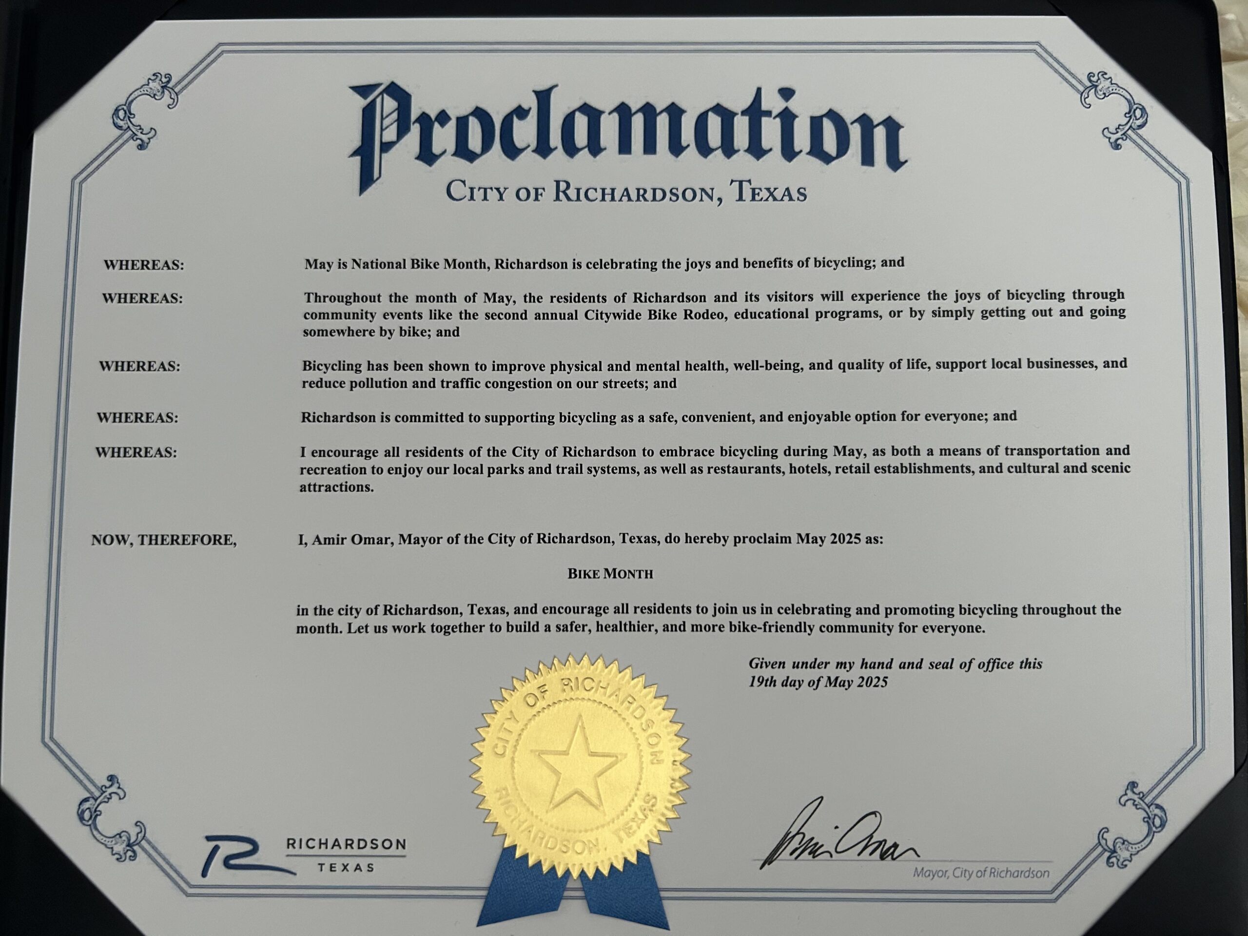 Mayor’s Bike Month Proclamation